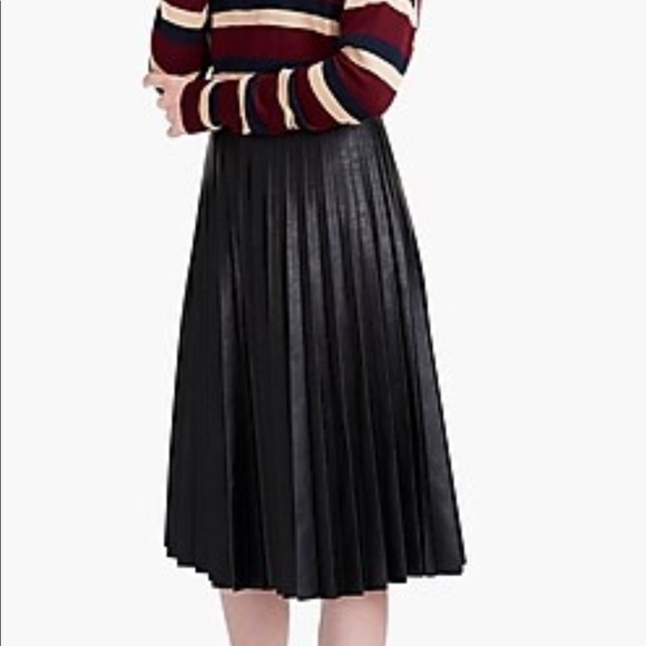 J. Crew Dresses & Skirts - J Crew Leather pleated skirt